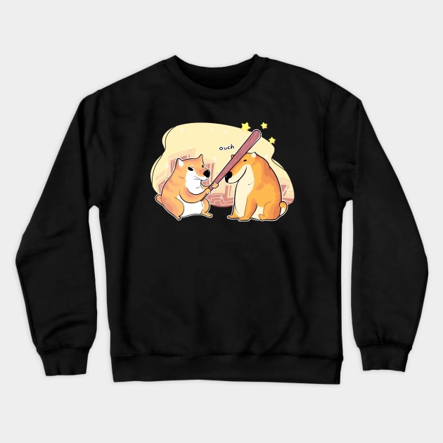 Dog - Ouch Crewneck Sweatshirt by Yukipyro